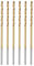 sourcing map High Speed Steel Straight Shank Twist Drill Bit Fully Ground Titanium Coated 1.1mm Drill Diameter 36mm Total Length 15mm Drill Bit Length 6 Pcs