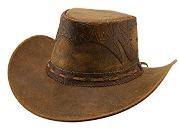 Black Jungle YARAKA Lederhut Cowboyhut Australienhut Hut (Dekor, XL)