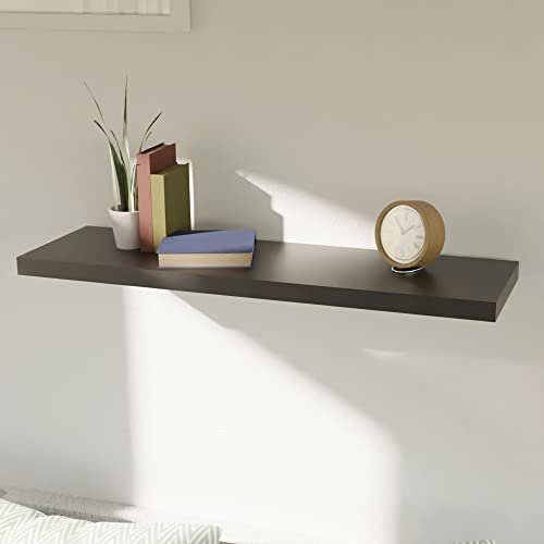 Hochwertiges Wandregal Wandboard Bücherregal Hängeregal, CD DVD Regal Schweberegal 100cm MDF PVC B100xH3,8xT23,5 cm