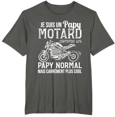 Papy Motard Humour Idée Cadeau Grand Père Biker Moto T-Shirt