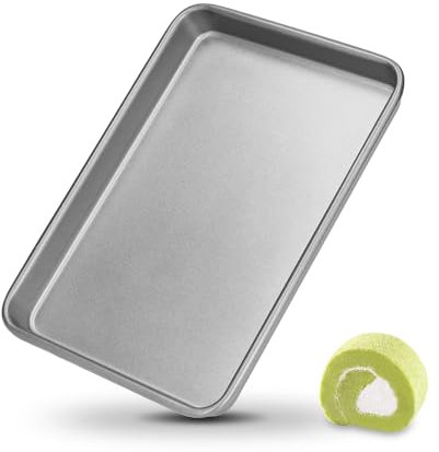 Plaque de Cuisson Rectangulaire en Acier Inoxydable Résistance aux Hautes Températures Biscuits Plaque de Cuisson Chauffant Uniformément Antiadhésif 3 Tailles Plaque Four les Outils de Cuisson(M)