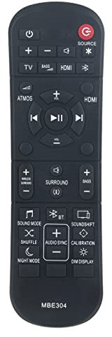 Replaced Remote Control fit for JBL Bar 2.0 All-in-One Soundbar, BAR 2.1 Sound Bar, Bar 2.1 Deep Bass Soundbar, BAR 3.1 Sound Bar, Bar 5.0 Multibeam Soundbar, BAR 5.1 Surround Soundbar with Subwoofer