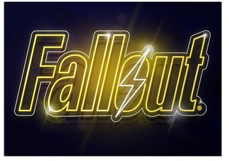 Displate Offiziell Fallout MetallPoster Magnetische Befestigung Inklusive Lizenziert Bilder Hochwertiges Poster Fallout 4 Key Art - Fallout Neon Poster 45 cm x 32 cm