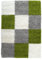 Mynes Home Hochflor Shaggy Teppich Läufer kariert grün Weiss 70x250 cm/pflegeleicher Langflor Teppichbrücke