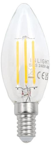 InLight INL-36012 4w Filament LED Candle, Dimmable, 3000K, E14, 380lm =40w