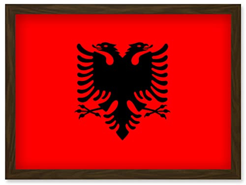 Artery8 Albania National Flag Patriotic Vexillology World Flags Country Region Poster Artwork Framed Wall Art Print A4