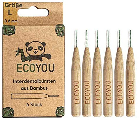 EcoYou Interdentalbürsten - Bambus Größe L 6 Stück (2er Pack)