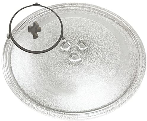 Drehteller Für Mikrowelle│Rund Glasdrehteller Für Mikrowellen│Mikrowellenteller │24.5/31.5cm Glasteller Drehteller │Ersatz Teller Glasplatte│Glas Drehscheibe Mit Drehtellerring Und Unterstützung ( Siz