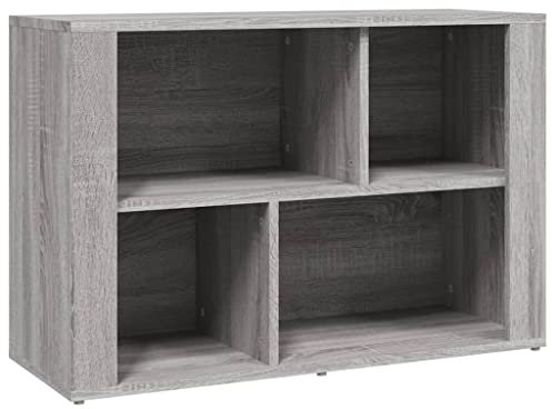 vidaXL Sideboard Schrank Anrichte Beistellschrank Kommode Mehrzweckschrank Standschrank Bücherregal Standregal Grau Sonoma 80x30x54cm Holzwerkstoff