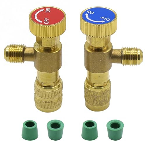 2 Piezas Refrigerante Válvula de Seguridad R410A R22 Válvula Carga Refrigerante para Válvulas Flujo Aire Acondicionado
