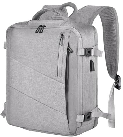 Leyrica Reiserucksack 45x36x20 für Easyjet, Rucksack Handgepäck Travel Backpack Wasserdichter Tagesrucksack Schultasche Wanderrucksack (Hellgrau)