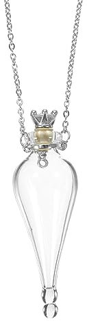 EXCEART Bottle Pendant Necklace with Wish Bottle Pendant Felix Felicis Liquid Happiness Mini Glass Bottle Necklace Chains Jewellery Display Case for Lovers Gift