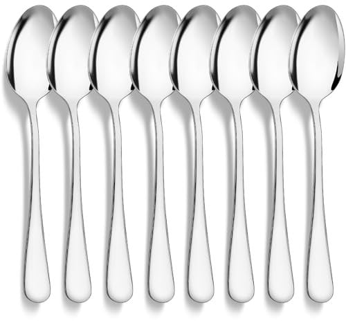 CoKeeSun Cuillères à Café 8 Pièces, 14cm Cuillere a Cafe, Petite Cuillère en Acier Inoxydable, Cuillère Pour dessert, thé, Espresso, Polies Miroir, Lavables au Lave-vaisselle, pour la Maison, l'hôtel