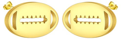 Rugbyball-Ohrring aus Edelstahl, minimalistisch, American Football, Ohrstecker für Damen und Herren, Rugby-Spieler, Schmuck, Geschenk, Edelstahl