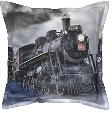 KIROJA Luxus-Kissen mit Dampfloken-Wolken, mit Kisseneinsatz, Sofakissen, für drinnen und draußen, Sofa, Bett, Deko-Kissen