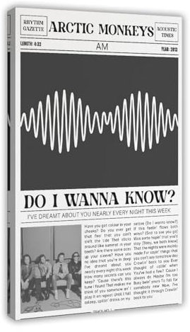 Arctic Monkeys Retro Zeitung Leinwand Poster Schlafzimmer Dekor Sport Landschaft Büro Zimmer Dekor Geschenk Rahmenstil 60 x 90 cm