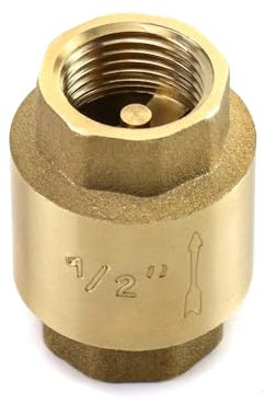 QWORK® Valvola di non ritorno in ottone - Filettatura interna 1/2 (DN15) - Ideale per pompa dell'acqua/scaldabagno/compressore d'aria
