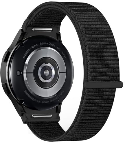AMSKY One Click 20mm Nylon Kompatibel mit Samsung Galaxy Watch 6 Armband 40mm 44mm, Galaxy Watch 7 4 5 Armband, 6 4 Classic 47mm 43mm 46mm 42mm, 5 Pro 45mm, Klettverschluss Sport Loop Band