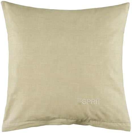 Esprit Home 2er Set Premium Kopfkissenbezug 40x40 Baumwolle - Beige - 2teilig - Kopfkissenbezüge mit Esprit-Logo gestickt - Doubleface - farblich passend zur Bettwäsche mit Reißverschluss