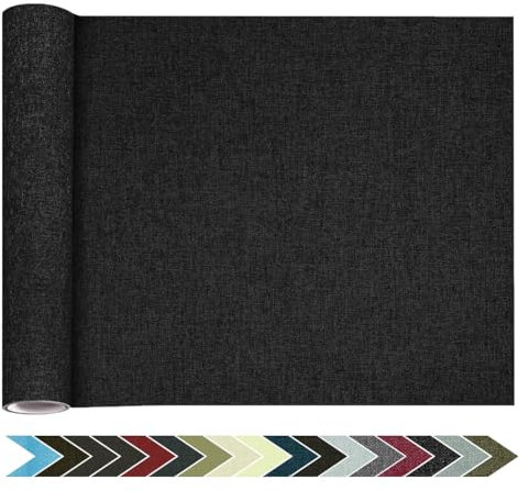 Flicken Selbstklebend Stoff, Leinen Reparatur Patches, Stoffe Reparatur, 20 x 100 cm Leinenstoff Patches Selbstklebend für Sofa, Bürostuhl, Autositze, Kopfteile, Vorhang - Schwarz