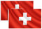COCOSY 2 Stück Schweiz Fahne - 90 x 150 cm 100% Polyester Schweizer Flagge mit Messing-Ösen - Wetterfeste & Langlebige für Sport & Feierlichkeiten