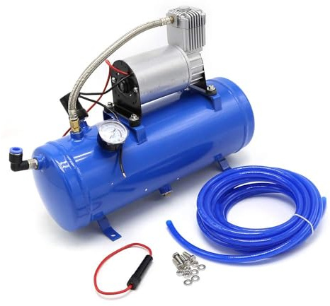 Estabeter Luftkompressor 12V 150PSI, Druckluft Kompressor mit 6L Tank für Air Horn Kit Train Luft Kompressor Air Compressor für SUV Car Truck