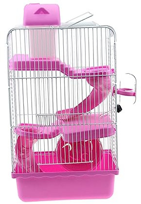 Sosoport Cage À Hamster Exquise À Trois Étages (21 X 27 X 45 Cm) Plusieurs Glissières Facile À Assembler