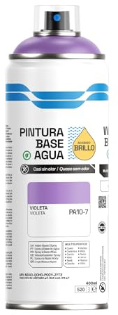 H HANSEL HOME Pintura Spray Base Agua 400ml - Para Muebles, Metal, Plástico y Madera - Ecológica y Sin Olor, Colores Duraderos - Violeta, 1 unidad