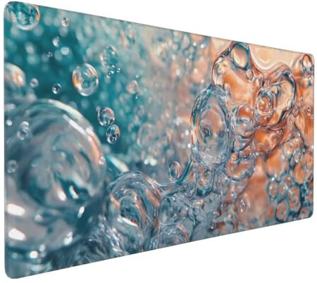 Tapis de Souris 80x40 cm Grand Tapis Souris XXL, Bulles d'eau Tapis de Souris Bureau Gamer, à Bords Cousus, Base en Caoutchouc Antidérapante, sous Main pour Clavier et Souris, Decoration Maison E-929