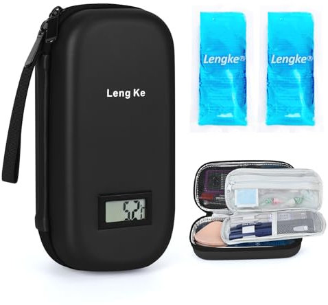 YOUSHARES Nevera para Insulina con 2 Bolsas de Hielo TSA, Bolsa Térmica Insulina, Bolsa Isotérmica para Medicamentos, Caja Térmica para Plumas Insulina y Otros Accesorios para Medicamentos