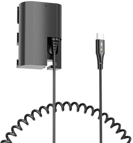 F1TP DR-E6 DC Coupler ACK-E6 USB-C AC Power Adapter Kit LP-E6 LP-E6N Dummy Battery for LP-E6 Canon EOS 5DS, 5DS R, 6D 7D 60D 70D 60Da 80D 90D, 5D Mark II III IV, 6D Mark II, 7D Mark IIR R5 R6 R7