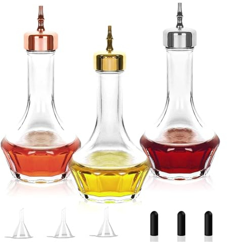 Cenei Bitter Bottle Set di 3 Bottiglie Dasher da 1,7 Oz/50 Ml, Strumento da Bar Professionale per La Creazione di, Bar e Ristoranti