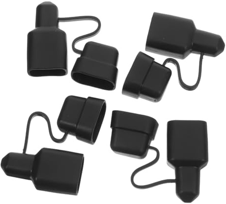 HORIALENCE 4 Stück Stecker Schutzkappen aus PVC, Schwarz | Staubschutz für Kabelstecker und Stromverbinder, für Industrieanlagen, Outdoor Einsatz, Anhänger
