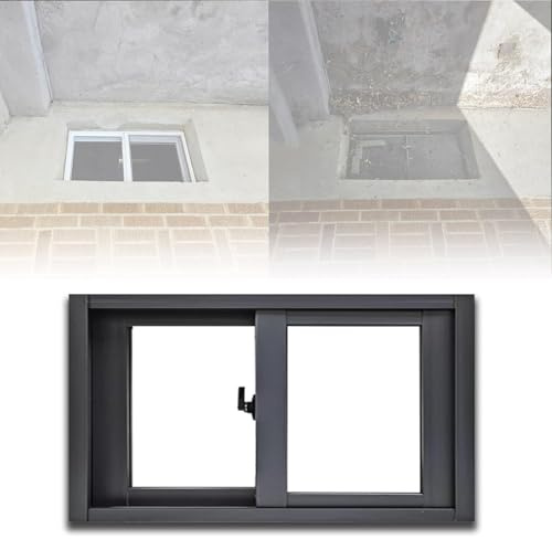 Sicherheits-Fenstergitter für den Außenbereich Kellerfenster, Schiebefenster for Wohnhäuser, mit Fliegengitter, 30 x 12 Zoll Aluminiumlegierungsrahmen(18X40IN)