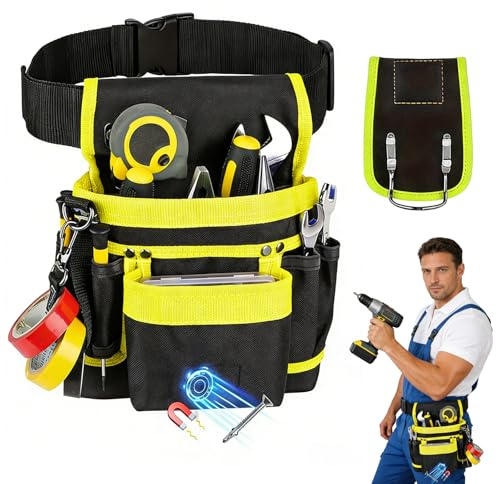 Cintura porta attrezzi Borsa da Cintura Con 26 tasche, Borse Porta Attrezzi Magnetiche per Uomo, Borse da Cintura Rimovibili Borsa Porta Attrezzi