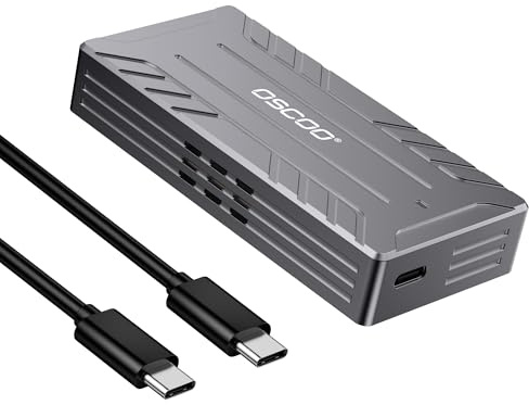 OSCOO 40Gbps USB4.0 M.2 NVMe SSD-Gehäuse aus Aluminium, integrierter Lüfter zur Kühlung, Thunderbolt 4/3 kompatibel, für SSD 2280/2260/2242