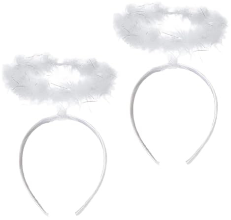 FHRYNA Haarreif Heiligenschein,2 Stück für, Engel Kopfschmuck, Halloween Fasching Karneval Party, Accessoire als Ergänzung zum Engel Kostüm,heiligenschein haarreif