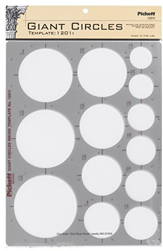 Pickett Giant Circles Template, Circle Range 1-1/4 to 3-1/2 Inches in Diameter (1201I)