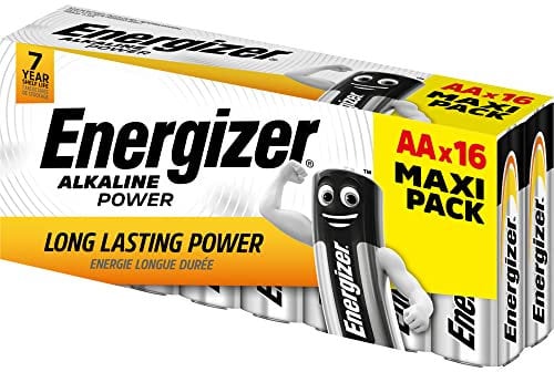 ENERGIZER PILAS ALKALINE POWER E300173003, Batterie AA Energizer Alkaline Power, confezione da 16, Argento