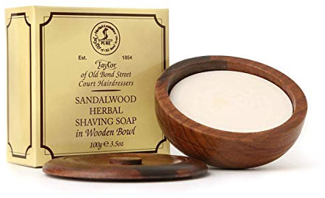 TAYLOR OF OLD BOND STREET Feste Rasierseife Sandelholz in ciotola di legno, 100 g