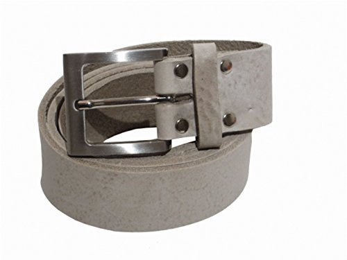 Kollektion Chrissys-in Ledergürtel hellgrau aus festem Rindleder 4 cm breit aus eigener Fertigung (110)