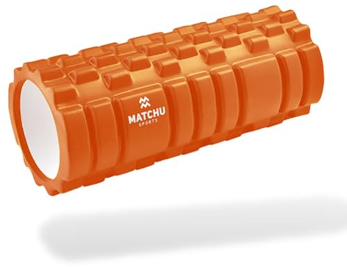 MATCHU - Faszienrolle - Massageroller - Erhältlich in Weich, Mittel und Hart - Erhältlich in 33x14, 45/90x15, 31x10 und 46x13 cm - Erhältlich in Schwarz, Blau und Orange (Orange, 33x14 CM - Mittel)