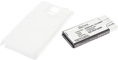 cellePhone Akku Li-Ion kompatibel mit Samsung Galaxy Note 4 (SM-N910F) - weiß (Ersatz für EB-BN910BBE) - 6400mAh (Fat)