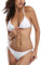 SHEKINI Bikini Damen Set Sexy Klassischer Triangel Rückenfrei Bikinioberteil Verstellbare Zweiteiliger Badeanzug Niedrige Taille Ruched Bikinihose für Frauen（M, Weiß）