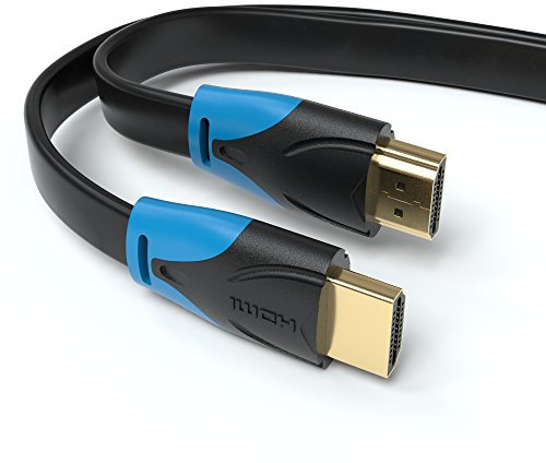 JAMEGA - 7,5m HDMI-Kabel Flach | 4K Ultra HD 2160p / Full HD 1080p | 144 Hz / 3D / ARC/HDR/CEC/Ethernet | für Beamer, TV, Notebook, PC, PS4, XBOX uvm.