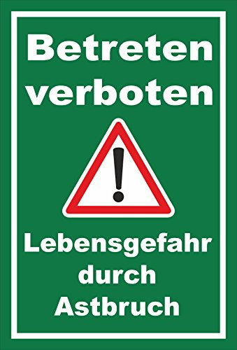 Melis-Folienwerkstatt Schild Lebensgefahr Astbruch - 30x20cm - 3mm Aluverbund – 20 VAR S00359-072-E