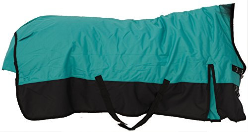 Saddlery4U Pferdedecke Winter Ripstop 1200D 400g Füllung hoher Nackenschutz Türkis/Schwarz