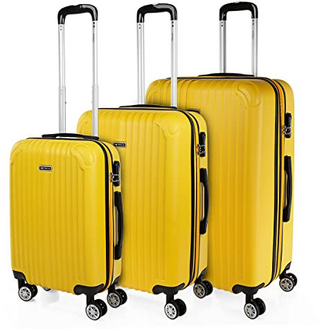 ITACA - Gepäck-Sets, Reisekoffer, Reisekoffer Set, Kofferset, Hartschalenkoffer, Trolley-Set, Luggage - Große Auswahl an Koffer & Trolleys für Jede Reise!, Gelb