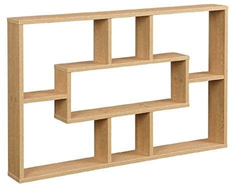 spot on dealz® Floating Shelf Wall Shelves for Bedroom Wall Mounted Bookcase Hanging Shelves Bookshelf Book Shelves for Living Room Display Wooden Multi Compartment Shelving Unit