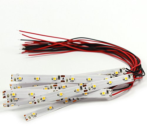 Evemodel DD07WM 10 Stk. 3528 SMD LED 6-LED Beleuchtung Modellbau Lampe warmweiss mit Kabel